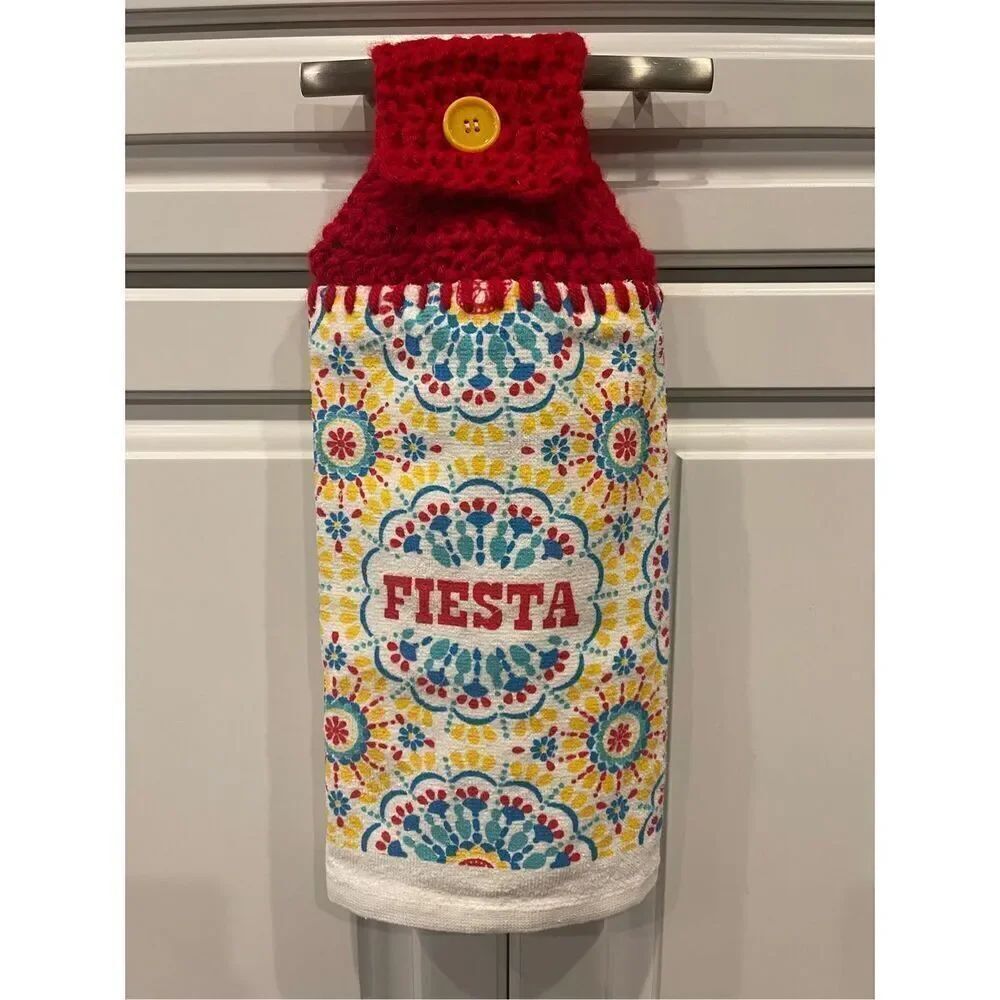 Crochet Top Kitchen Towel- Fiesta